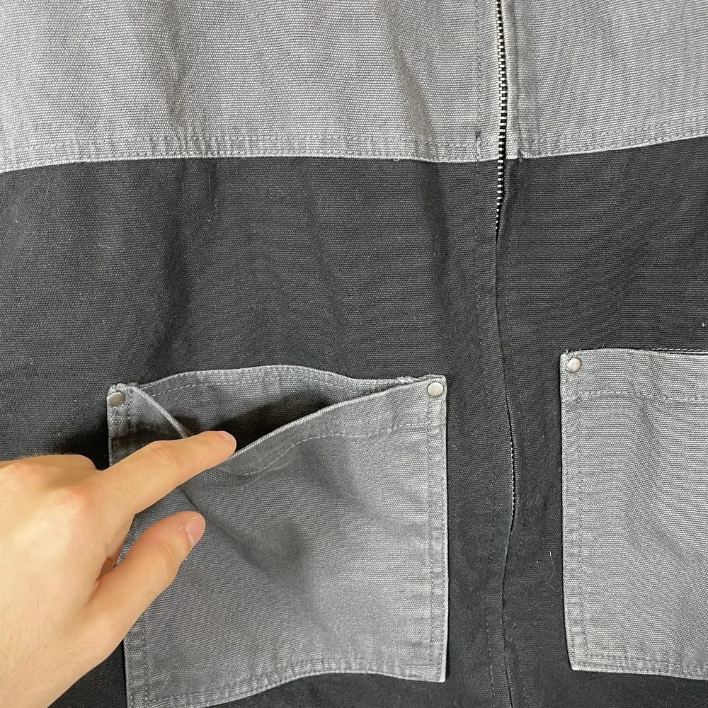 Pacsun Jacket Mens Medium Detroit Santa Fe Western Black Gray Boxy Fit Lined